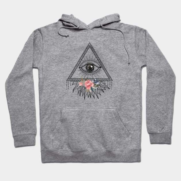 Triangle Eye Design, Third Eye Pyramid Artwork, Spirituality Hoodie by Utopia Shop